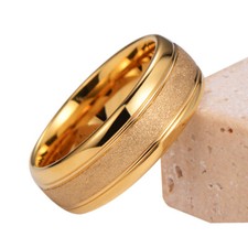 Fedi Nuziali Uomo Anello Promessa Fashion Band Anelli per Uomo Oro 8MM