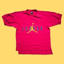 Nike Air Jordan Vintage T Shirt Size Small 90s Red Yellow Michael 