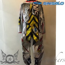 SET PANTALONI E PANTALONI SINISALO CAUTION GIALLO NERO MX MOTO-X MOTO OFFROAD