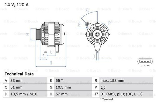986 083 830 - 0, alternatore