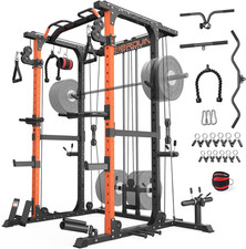 FLA01 Power Cage Multi Function Squat Rack with Cable Crossover System,2000Lbs C