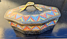 GROSSE BONBONNIERE PORCELAINE LIMOGES AUTRES DECOR EGYPTIEN ART DECO 1930