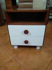 Comodino 2 cassetti + comparto a vista camera bambini periodo 1970 vintage 