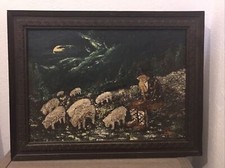 Quadro 1966 costumi sardi olio - quadro,