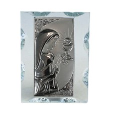 34243 Bomboniere Icona in Vetro Quadretto Bambina Prima Comunione Confettata