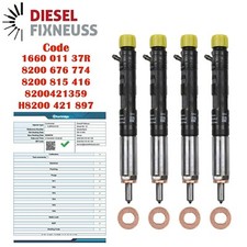 4x Iniettori Renault Clio Scenic Megane Dacia Logan Duster Suzuki Jimny 1.5 dci