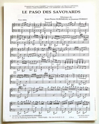 Partition double sheet music
