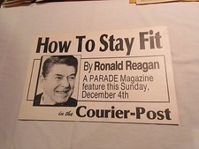 Ronald Reagan, NJ Courier-Post Giornale, Poster Pubblicitario "Come Rimanere in Forma"