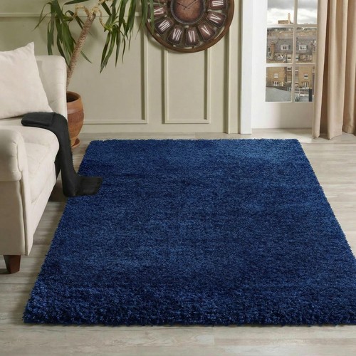Tappeto shaggy moderno blu