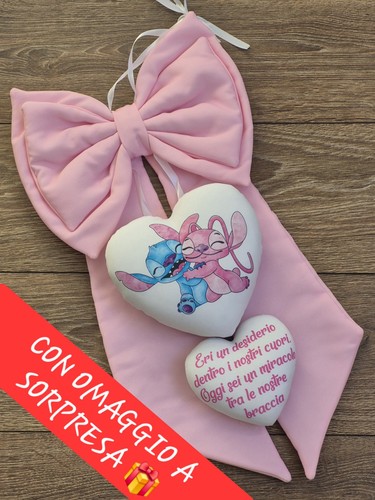Fiocco nascita stitch angel - stitch,