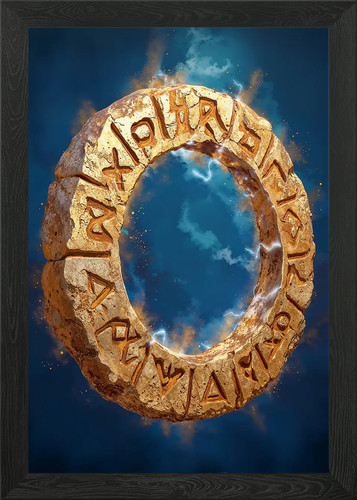Anello pietra runica con - anello,