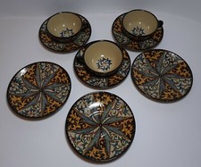 Antiche Tazze MOLARONI PESARO Ceramica Faenza con Piatti