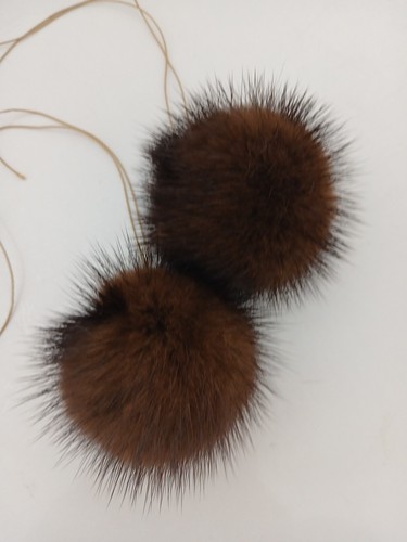 Set pompon pelliccia vera - set,