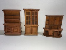ARREDI IN MINIATURA-CASA DI BAMBOLA-MOBILI-SALOTTO-PENDOLO-TAVOLINI-LEGNO