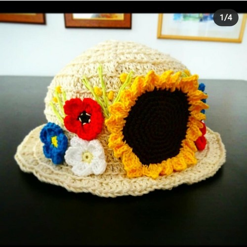 Cappellino con girasole - cappellino, e