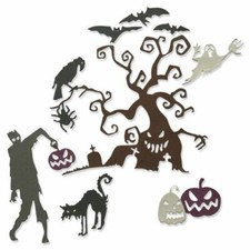 FUSTELLA SIZZIX THINLITS "DA BRIVIDO" 664703 - STAMPA BIG SHOT HALLOWEEN