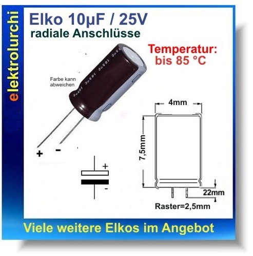Elko 10μf 25v - 10μf/25v,, 10uf,
