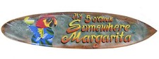 Pappagallo da Surf 100cm It S 5 Orologio Margaritaville Insegna IN Legno Pub