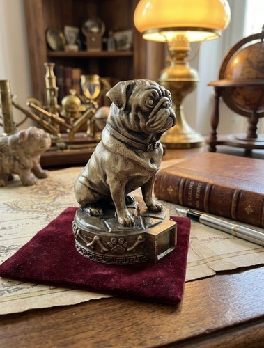 Statua cane carlino con - statua,