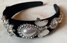 Cerchietto gioiello raso nero