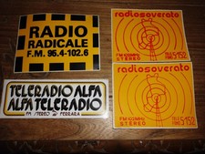 TELE RADIO ALFA RADICALE SOVERATO 2 VARIANTI LOTTO ADESIVI RADIO E TV