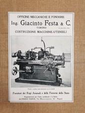 Officine meccaniche fonderie Giacinto Festa Torino Tornio 16 Pubblicità del 1918