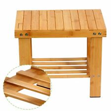 Yoassi Sgabello/Sedia/Panca Scarpiera Multifunzionale in Bambù Naturale con Ripi