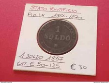 Stato Pontificio Pio IX moneta 1 soldo 1867 mb