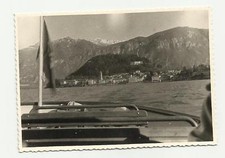 VECCHIA FOTO  ORIGINALE DA BATTELLO SFONDO  BELLAGIO