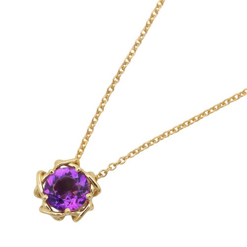 Collana con ciondolo ametista