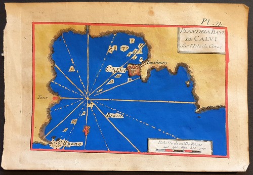 Stampa antica nautica mappa - antica,
