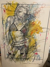 ENRICO MANERA DIPINTO TECNICA MISTA SU CARTONE Misure 105x72