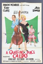 MANIFESTO poster 2F A QUALCUNO PIACE CALDO MARYLIN MONROE TONY CURTIS 1959  H101