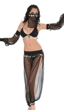 Costume donna carnevale principessa, odalisca - nero, taglia S-M