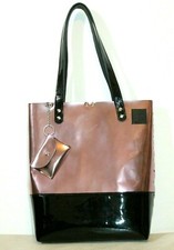 Borsa in pelle tote borsa a tracolla pelle ROSA NERA fatta a mano italiana