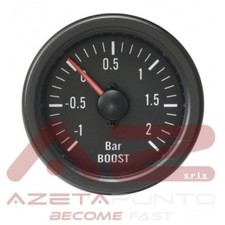 manometro pressione turbo -1 +2 bar retroilluminato 52mm bianco classico nero