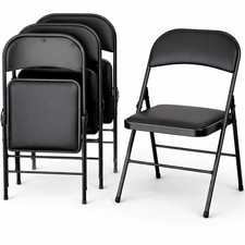 Set 4 Sedie Nere in Metallo e