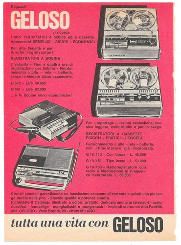 Pubblicità anni geloso - pubblicità, 70