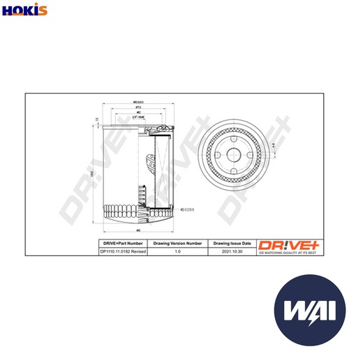 Filtro olio dp1110 0182 - olio, per