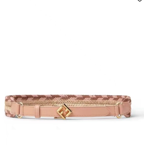 Cintura pelle tessuto - pelle, con