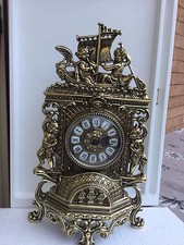 Antique bronze table clock
