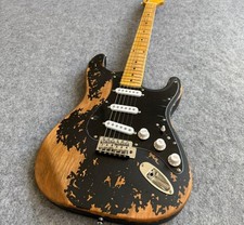 Vecchia chitarra elettrica ST nera, combinazione di colori popolare, supporta la personalizzazione