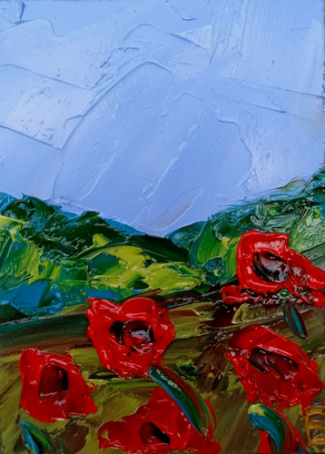 Dipinto originale aceo alberi - originale,