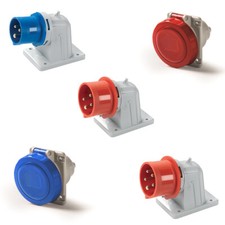 SPINA PRESA INDUSTRIALE  DA INCASSO 16A 32A 2P+T 3P+T 3P+N+T 220V 380V IP54 IP67