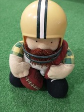Peluche mascotte squadra Green Bay Packers NFL Huddles 1983 vintage calcio gioco Tudor