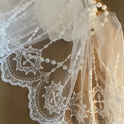 Velo sposa smerlato maglia - velo,
