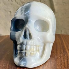 Scultura Teschio Cristallo - Scultura Pietra Naturale di Taiji Equilibrio Energia - 1,6LB