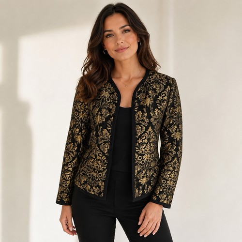 Giacca nera oro broccato