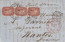 USA Scott #27 5ct Striscia di