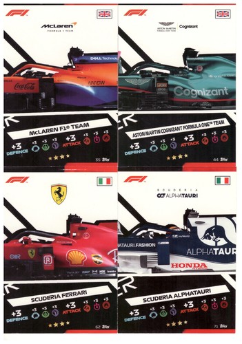 Lotto carte squadra topps - carte, f1